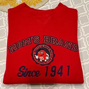 Classic Original Embroidered M&M Red Sweatshirt